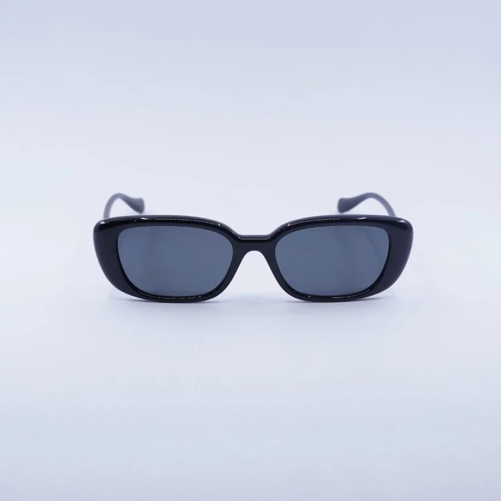 Versace VE4504D GB1/87 Sunglasses Shiny Black Rectangle Frame, Grey Lenses - Picture 2 of 10